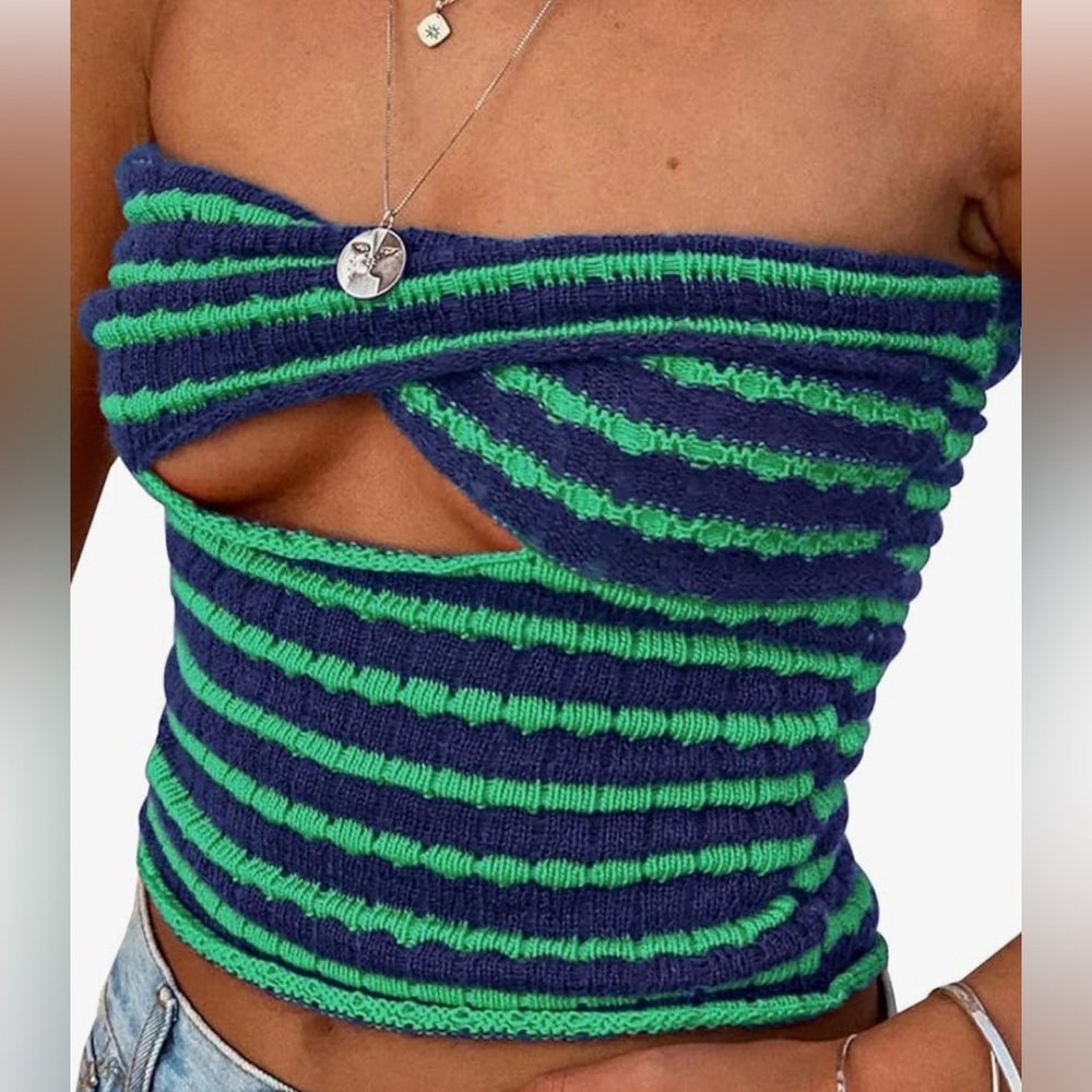 Blue and green tube top NEVER USED